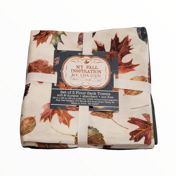 Set of 3 Flour Sack Towels | Fall Themed