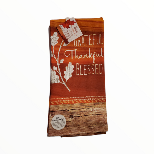 Grateful Thankful and Blessed Dishtowel