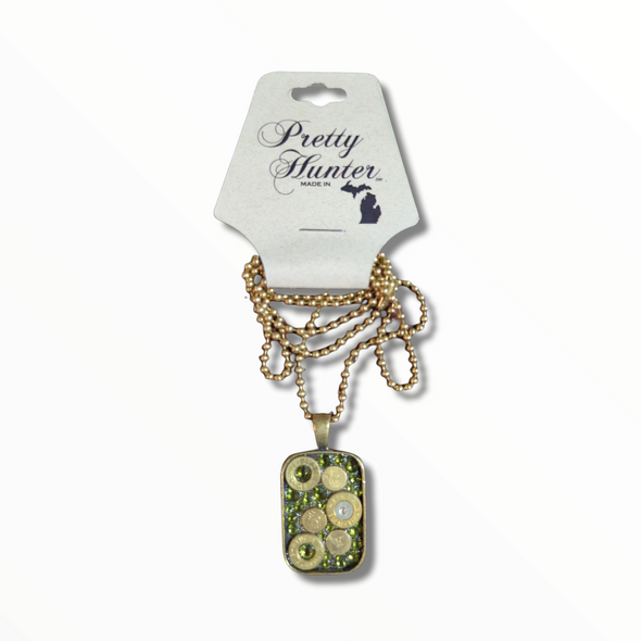 Camo Dog Tag Necklace with Genuine Spent Rounds