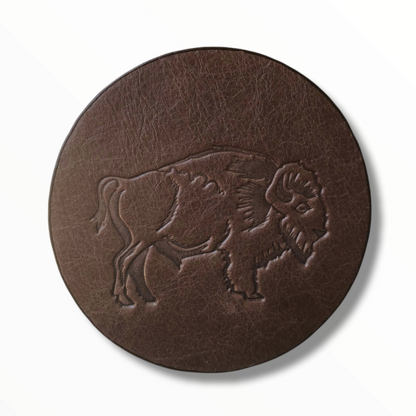 Buffalo Bison Leather Coaster