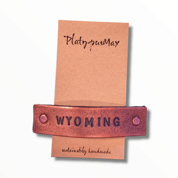 WYOMING Stamped Leather Barrette | Large