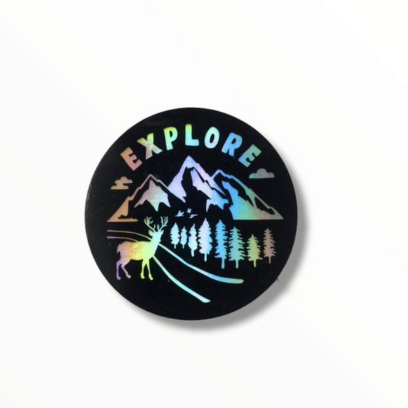 Explore Holographic Sticker | Made in the USA