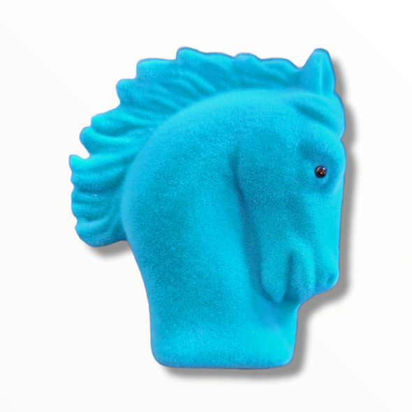 Turquoise Rhinestone Horseshoe Earrings  w/ Horse Head Gift Box