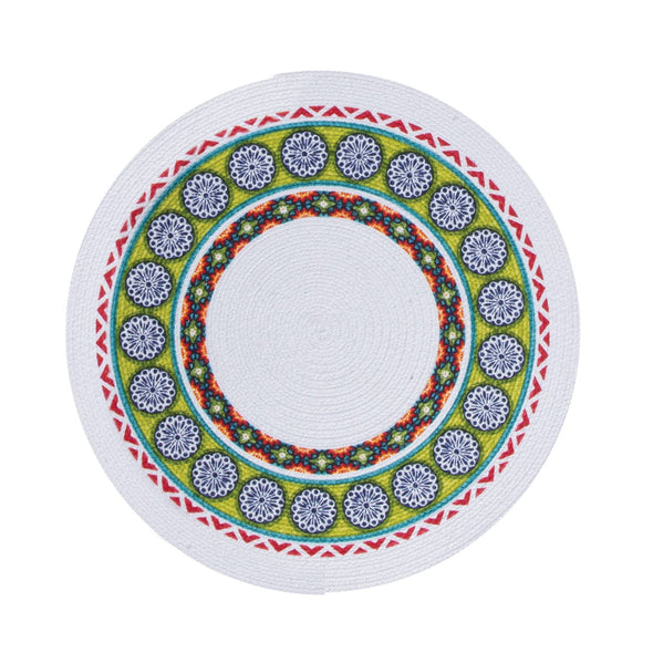 14 Inch Round Placemat | Vibrant Geometric Design