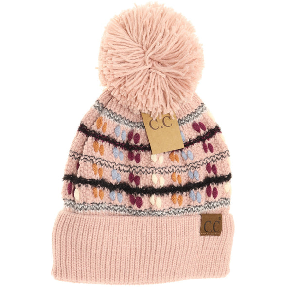 Super Soft Vintage Style Knit Beanie with Pom
