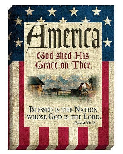 God Bless America: Canvas Magnet