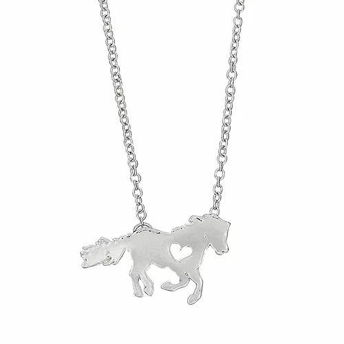 Necklace, Pony With Heart, Packaged in Horse Head Gift Box