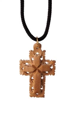 P06 - Carved Cross Pendant - 1.5"