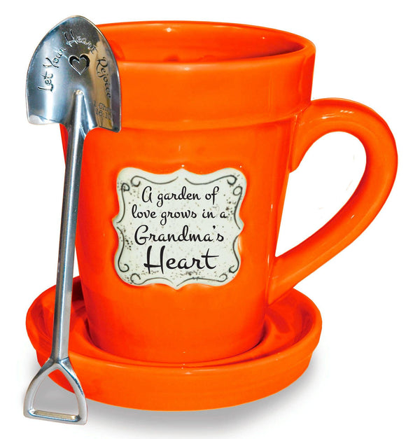 Flower Pot Mug: Orange-Grandma