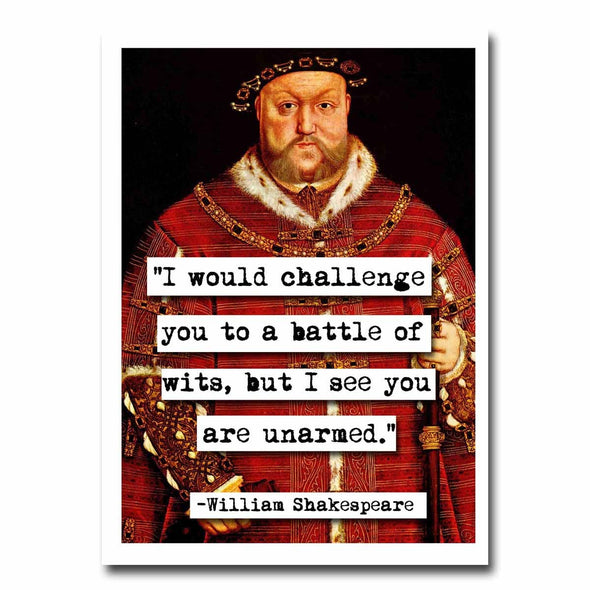 William Shakespeare Battle of Wits Greeting Card