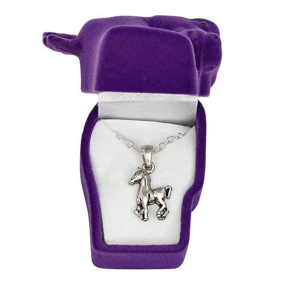 Prancing Pony Necklace w/ Horse Head Gift Box