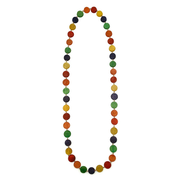 Omala Long Rainbow Necklace - Natural Cattle Horn
