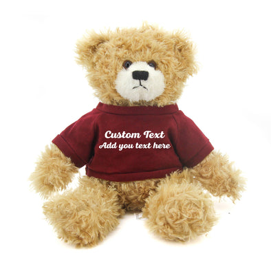 Customized Beige Brandon Bear with tee shirt, sitting, 11