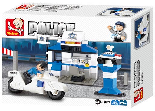 Small City Police Station Building Brick Kit (86 Pcs)