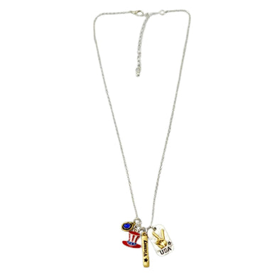 Patriotic Necklace with Three Charms