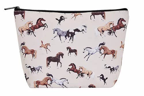 Horses All Over Cosmetic Pouch | Large