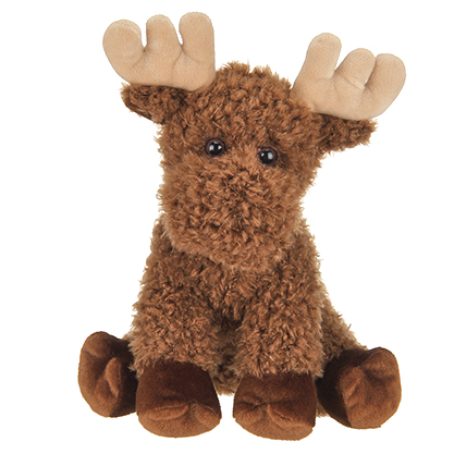 Sitting stuffed moose sits at 10.5"