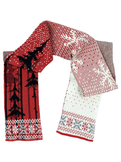 Recycled Sweater Knit Scarf - Snowy Trees