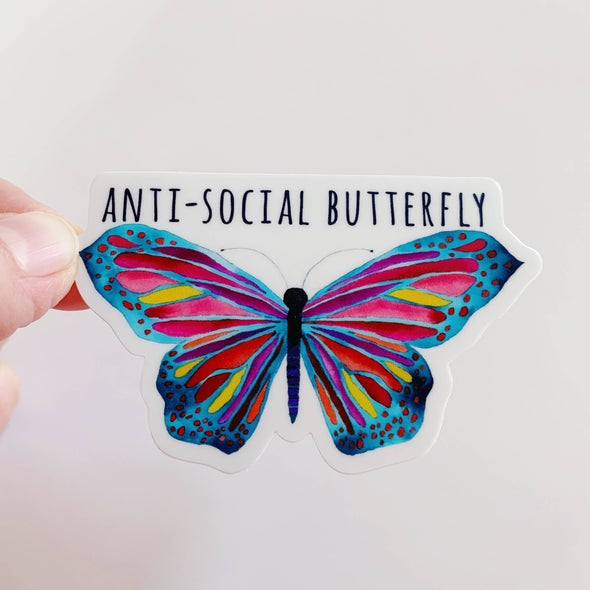 Antisocial Butterfly Sticker